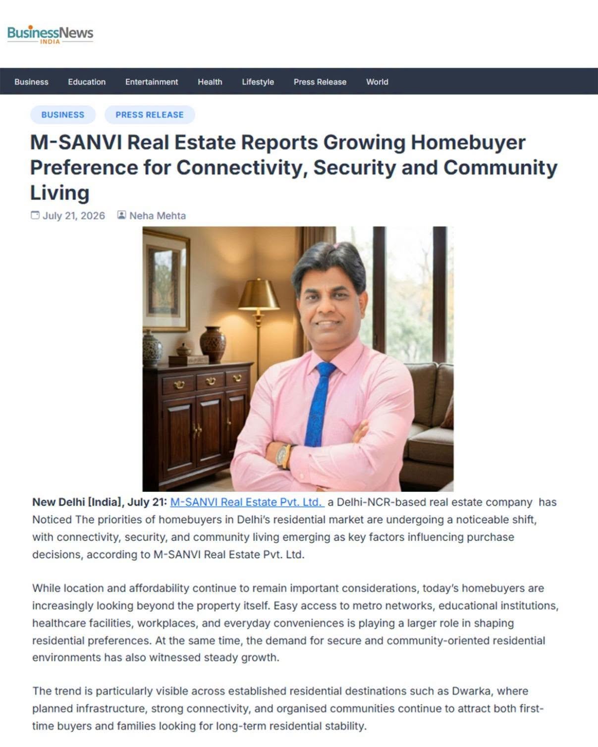 Business News India-M-Sanvi